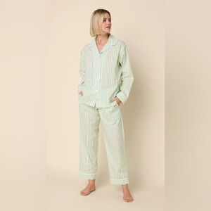 The cat’s pajamas Striped Mint Button-Front Pajama Set